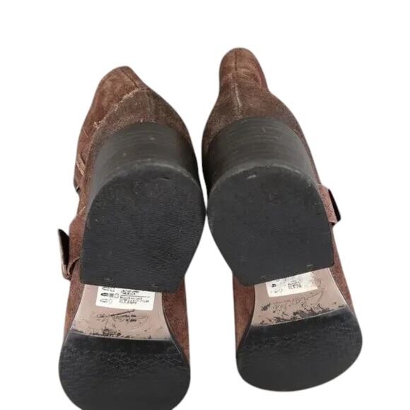 Clarks Shoes Womens 7 Bootie Fashion Buckle Strap Zip Leather Brown Elvina Haze - Picture 12 of 15